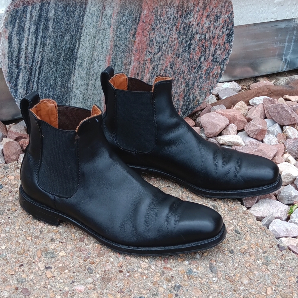 Allen Edmonds Liverpool Chelsea black leather dress boots mens 9.5